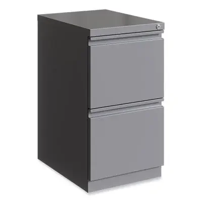 Hirsh Industries® Full-Width Pull 20 Deep Mobile Pedestal File, 3-Drawer Box/Box/File, Letter, Arctic Silver, 15 x 19.88 x 27.75