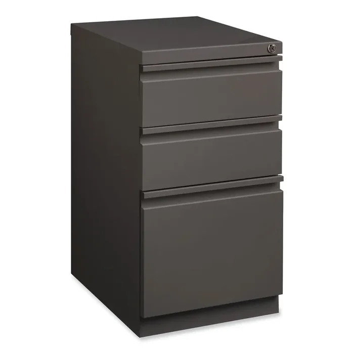 Hirsh Industries® Full-Width Pull 20 Deep Mobile Pedestal File, 3-Drawer Box/Box/File, Letter, Medium Tone, 15×19.88×27.75