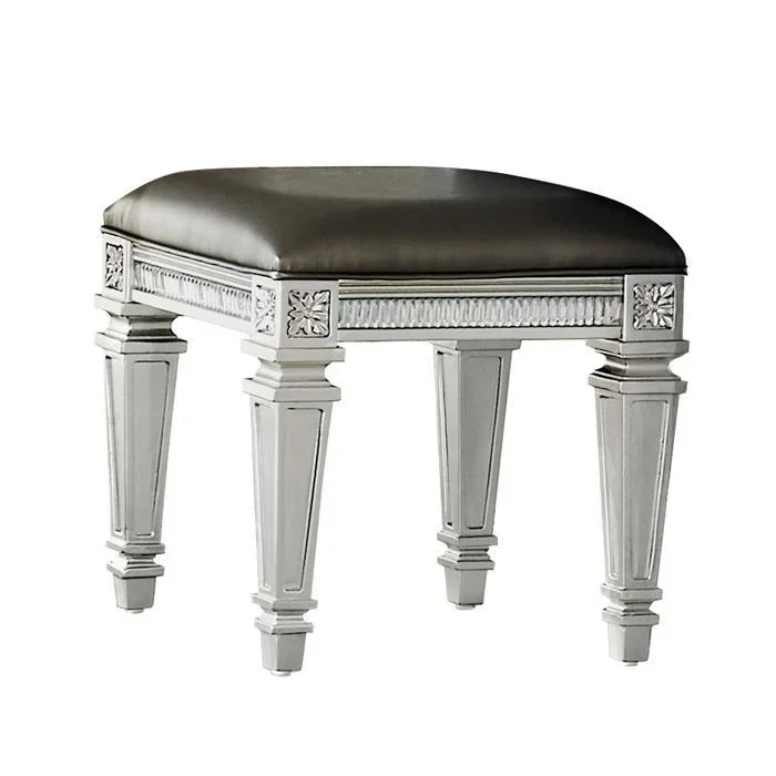 Homelegance Bevelle Vanity Stool in Silver 1958-14