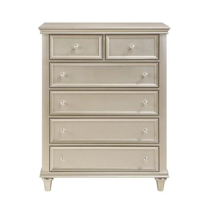 Homelegance Celandine 6 Drawer Chest in Silver 1928-9