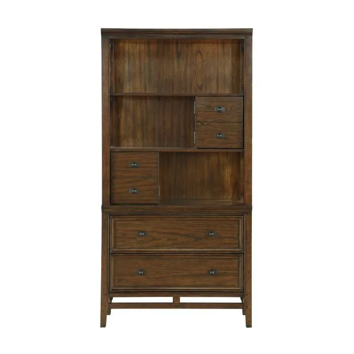 Homelegance Frazier Bookcase in Brown Cherry 1649-18