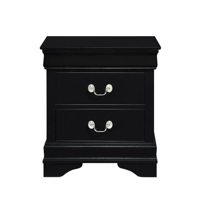 Homelegance Mayville 2 Drawer Nightstand in Black 2147BK-4
