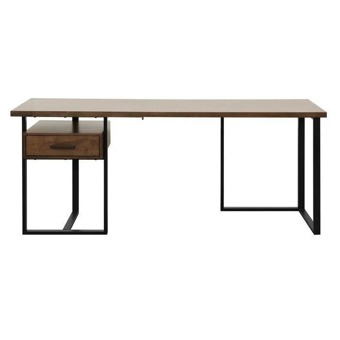 Homelegance Sedley Return Desk with One Cabinet, Reversible in Walnut 5415RF-16*