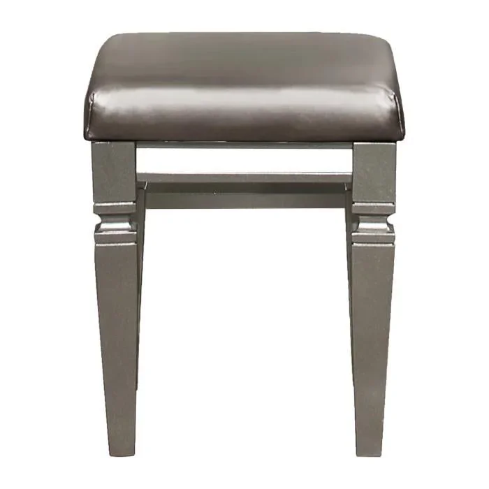 Homelegance Tamsin Vanity Stool in Silver Grey Metallic 1616-14