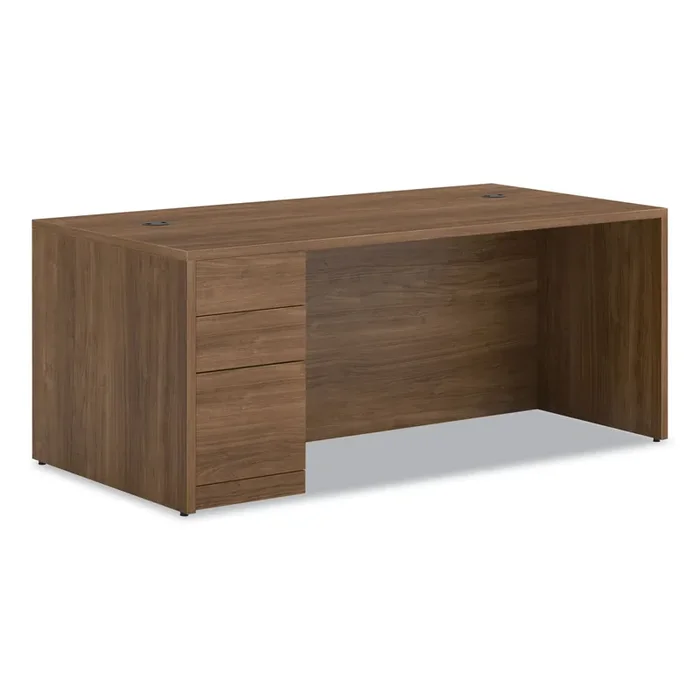 HON® 10500 Series “L” Workstation Single Pedestal Desk with Full-Height Pedestal, 72″ x 36″ x 29.5″, Pinnacle