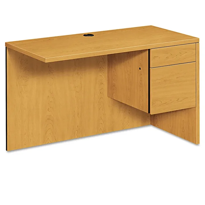 HON® 10500 Series L Workstation Return, 3/4 Height Right Ped, 48w x 24d x 29.5h, Harvest