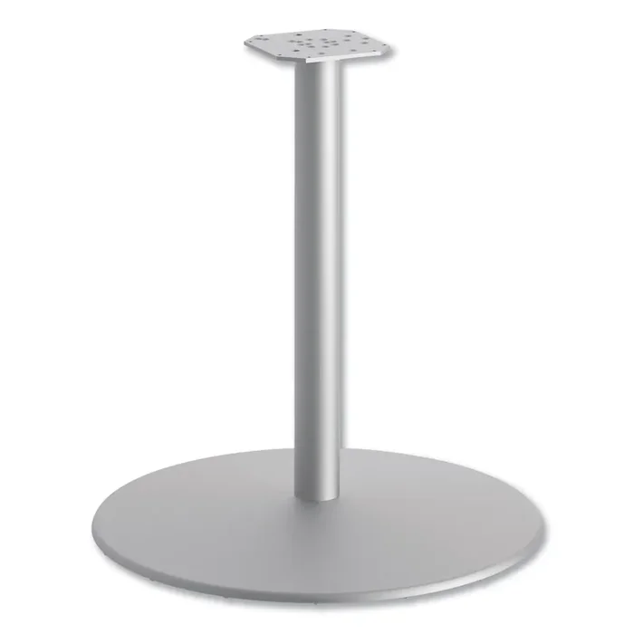 HON® Between Round Disc Base for 30″ Table Tops, 27.79″ High, Textured Silver