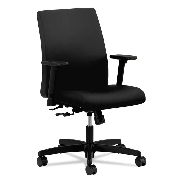 HON® Ignition Series Fabric Low-Back Task Chair, Supports Up To 300 Lb, 17″ To 21.5″ Seat Height, Black