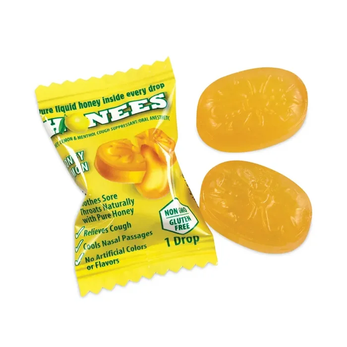 HONEES® Cough Drops, Honey-Lemon, 20 per Bag, 6 Bags/Pack
