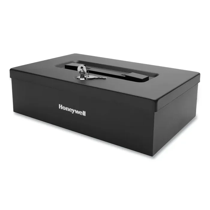 Honeywell Fire Resistant Steel Security Box With Key Lock, 12.7 X 8.8 X 4.1, Black