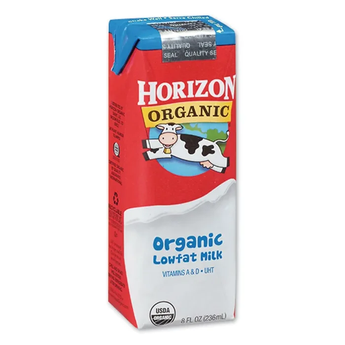 Horizon Organic Low Fat Milk, 1% Plain, 8 Oz, 18/carton