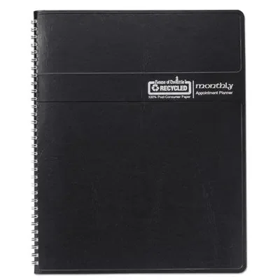 House of Doolittle™ 14-Month Recycled Ruled Monthly Planner, 8.75 x 6.78, Black Cover, 14-Month Dec 2024 to Jan 2026