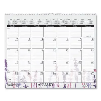 House of Doolittle™ Recycled Wild Flower Wall Calendar, Wild Flowers Artwork, 15 x 12, White/Multicolor Sheets, 12-Month (Jan to Dec) 2025