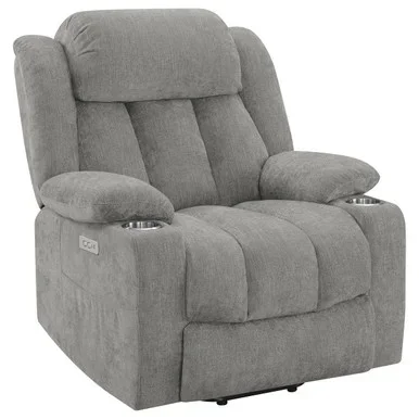Houston Upholstered Power Lift Recliner Grey / CS-602284P