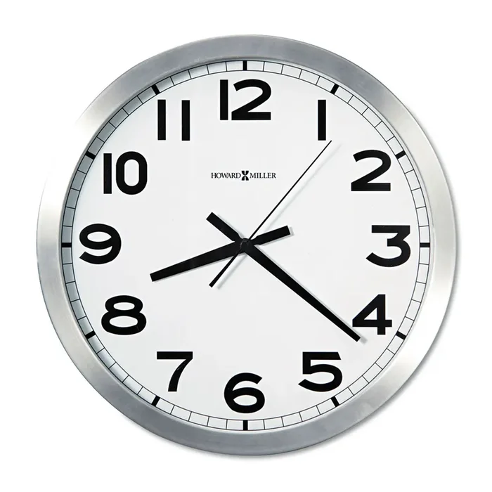 Howard Miller® Spokane Wall Clock, 15.75″ Overall Diameter, Silver Case, 1 Aa (sold Separately)