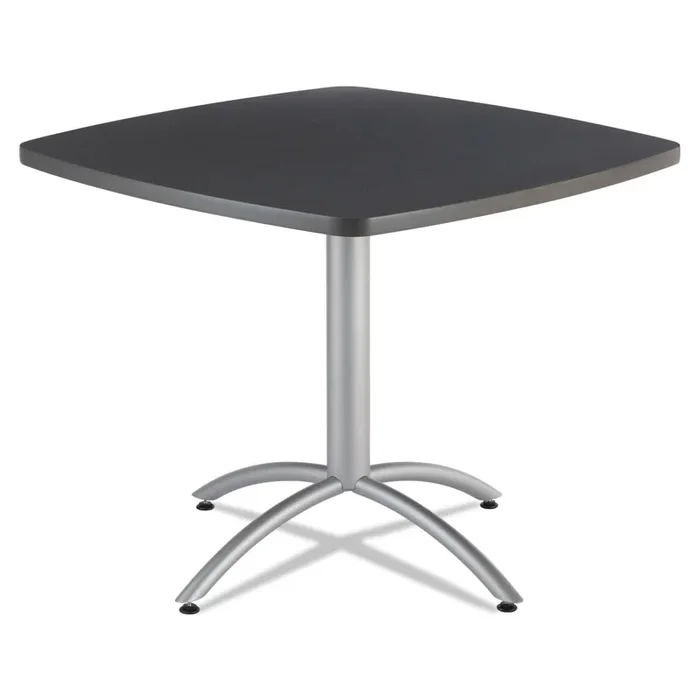Iceberg CafeWorks Cafe-Height Table, Square, 36″ x 36″ x 30″, Graphite Granite/Silver