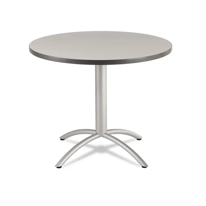 Iceberg CafeWorks Table, Cafe-Height, Round, 36″ x 30″, Gray/Silver