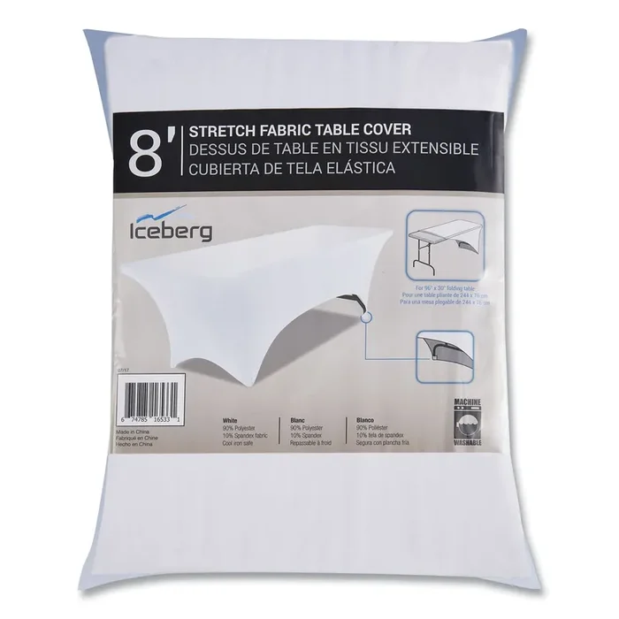 Iceberg iGear Fabric Table Cover, Polyester, 30 x 72, White