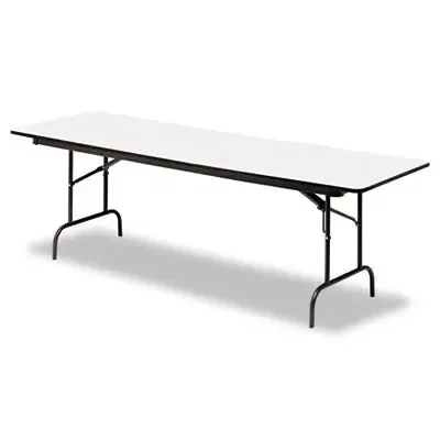 Iceberg OfficeWorks Commercial Wood-Laminate Folding Table, Rectangular, 96″ x 30″ x 29″, Gray/Charcoal