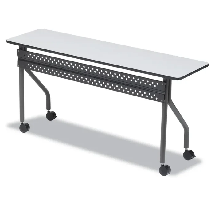 Iceberg OfficeWorks Mobile Training Table, Rectangular, 72″ x 18″ x 29″, Gray/Charcoal