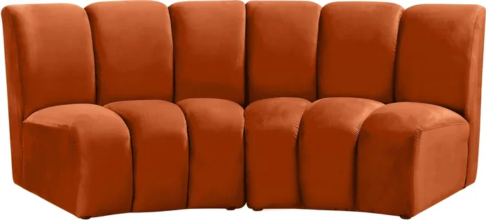 Infinity Cognac Velvet 2pc. Modular Sectional