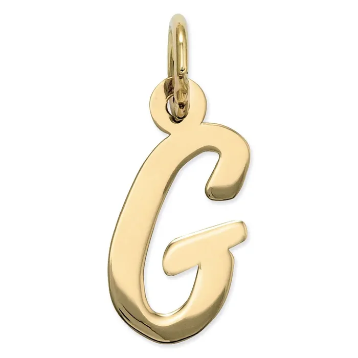 Initial G Charm 14k Gold Small Script YC658G