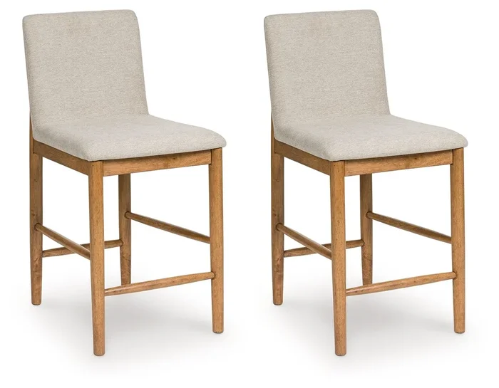 Isanti – Upholstered Barstool (Set of 2) – Light Brown