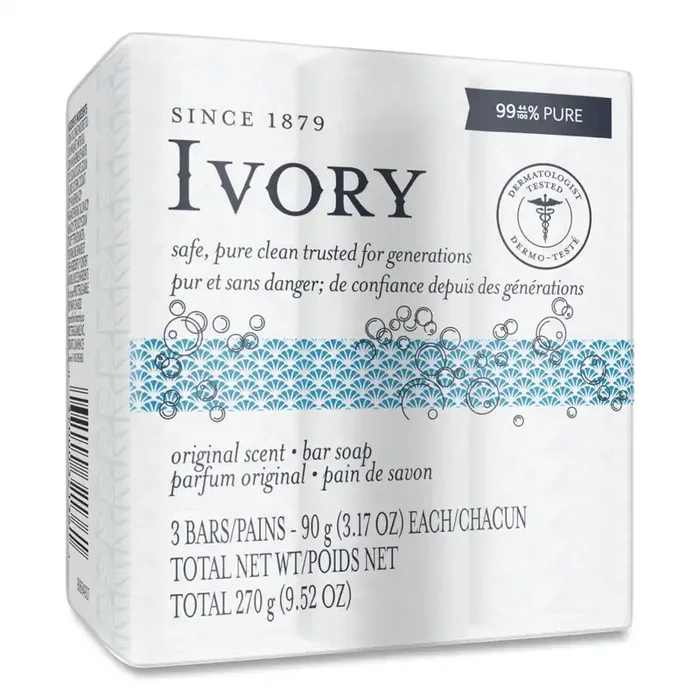 Ivory® Individually Wrapped Bath Soap, Original Scent, 3.1 oz, 72/Carton