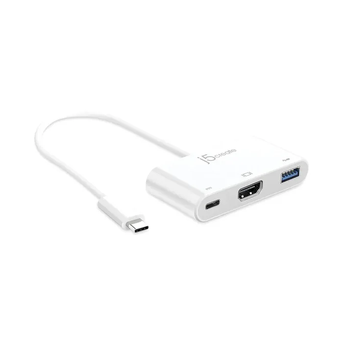 j5create® USB-C to HDMI/USB Adapter, 7.87″, White