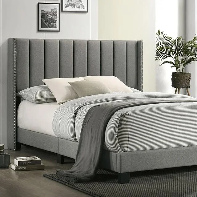 KAILEY E.King Bed, Light Gray