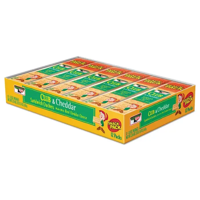 Keebler® Sandwich Cracker, Club And Cheddar, 8 Cracker Snack Pack, 12/box