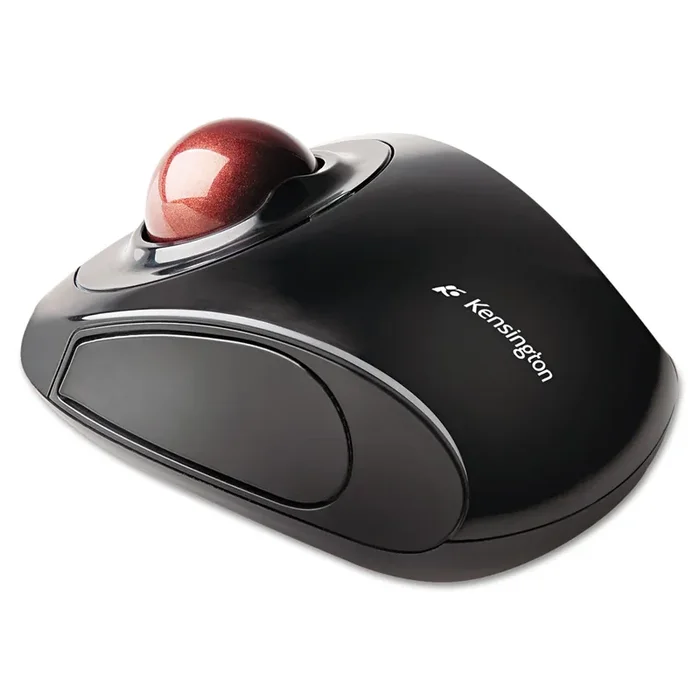 Kensington® Orbit Wireless Mobile Trackball, 2.4 Ghz Frequency/30 Ft Wireless Range, Left/right Hand Use, Black/red