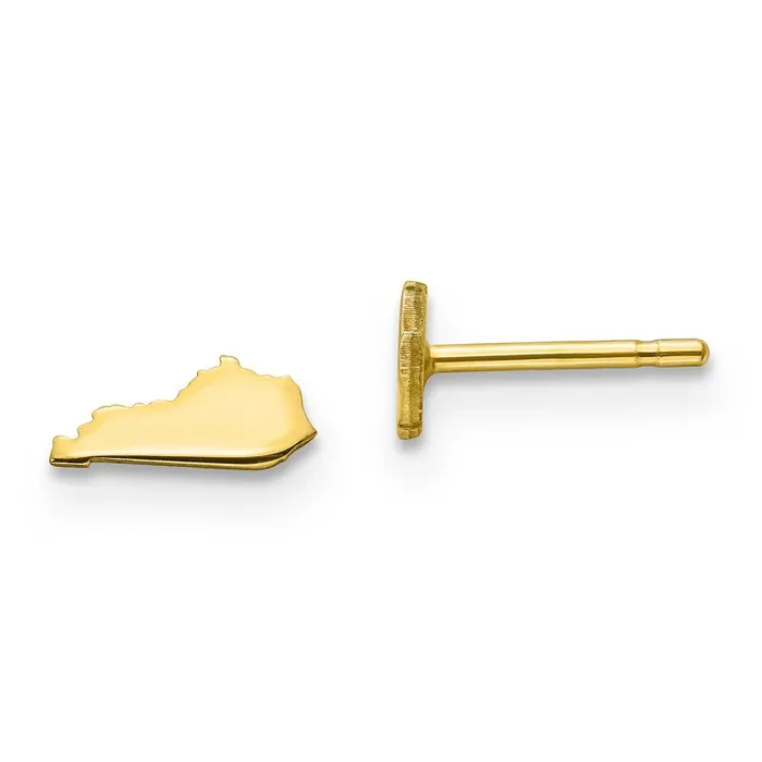 Kentucky State Small Earrings Gold-plated on Silver Engravable XNE50GP-KY