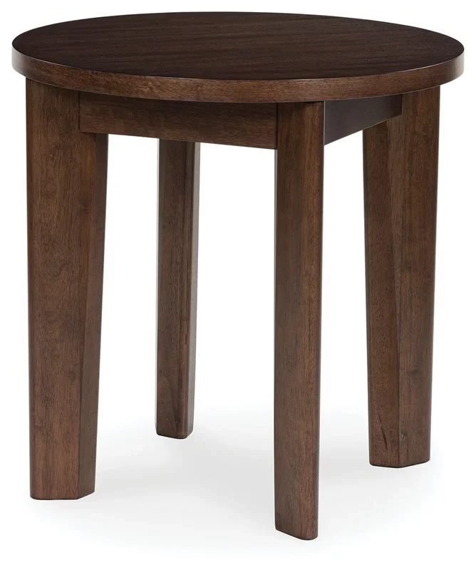 Korestone 2 – Round End Table – Dark Brown