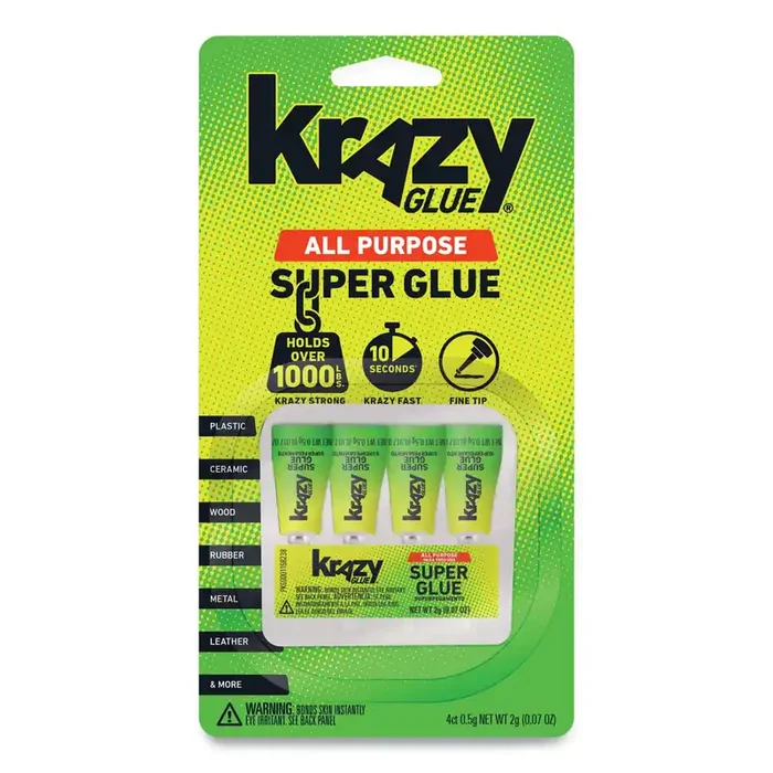 Krazy Glue® Single-Use Tubes, 0.07 Oz, Dries Clear, 4/pack