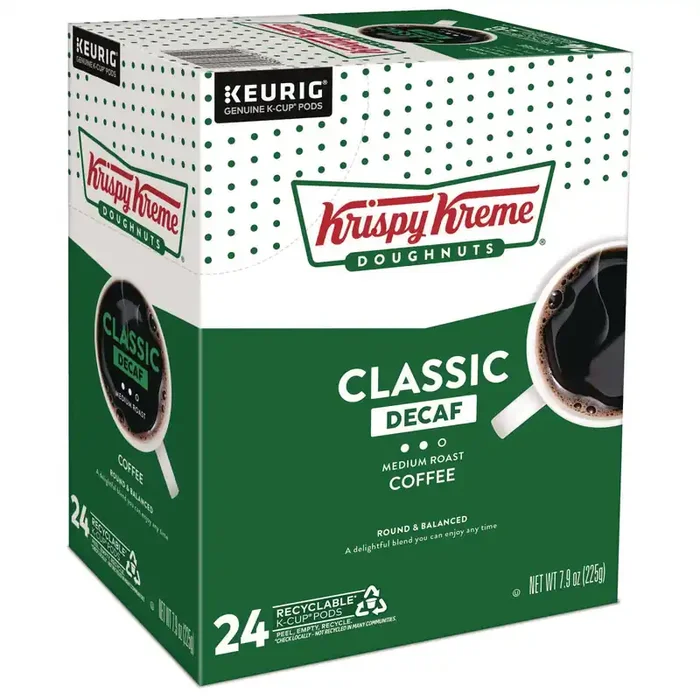 Krispy Kreme Doughnuts® Classic Decaf Coffee K-Cups, Medium Roast, 24/box