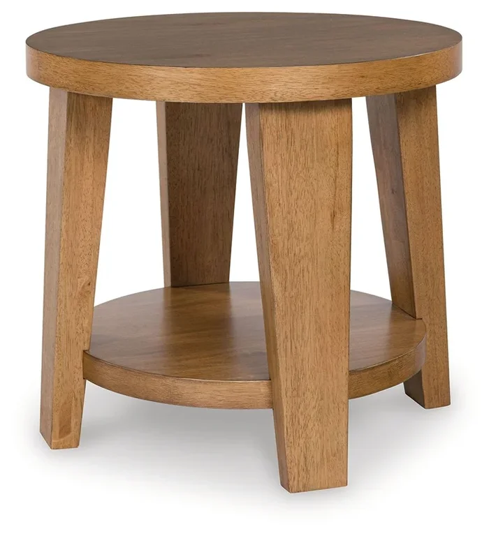 Kristiland – Round End Table – Light Brown