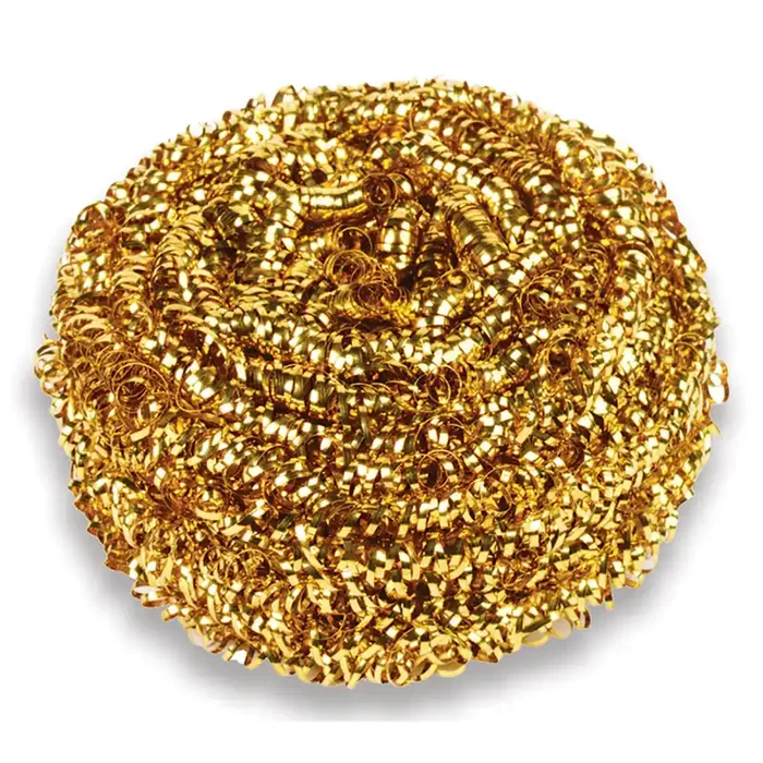 Kurly Kate® Brass Scrubber, 50 G, Gold, 72/carton