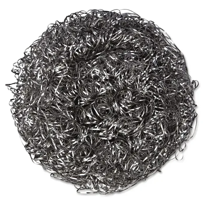 Kurly Kate® Stainless Steel Scrubbers, Large, 4 X 4, Steel Gray, 12 Scrubbers/pack, 6 Packs/carton