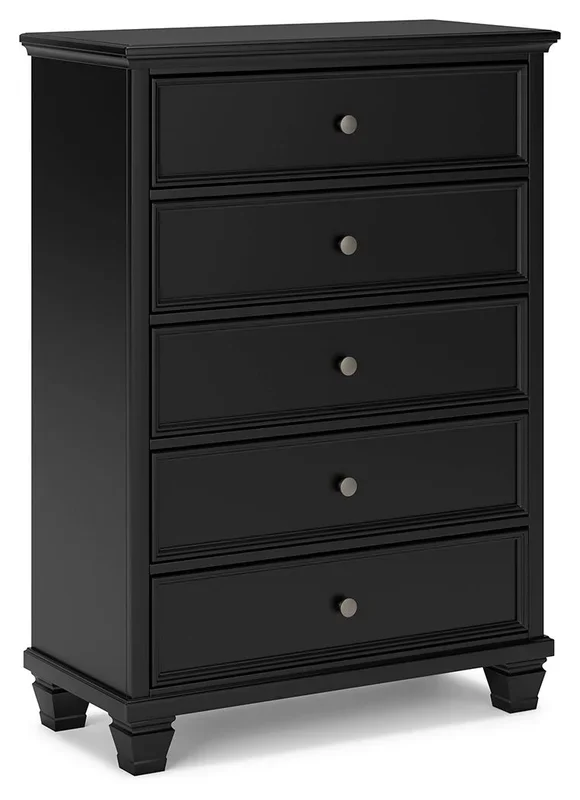 Lanolee – Five Drawer Chest – Black