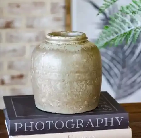 Large Rustic Green Bouquet Vase