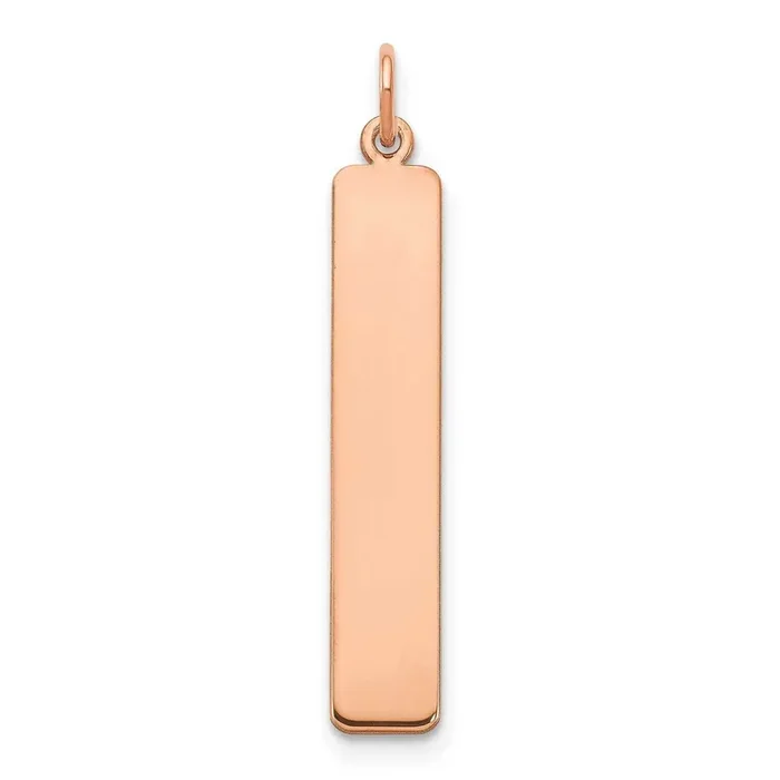 Large Vertical Blank Bar Charm Sterling Silver Rose-plated XNA1354RP