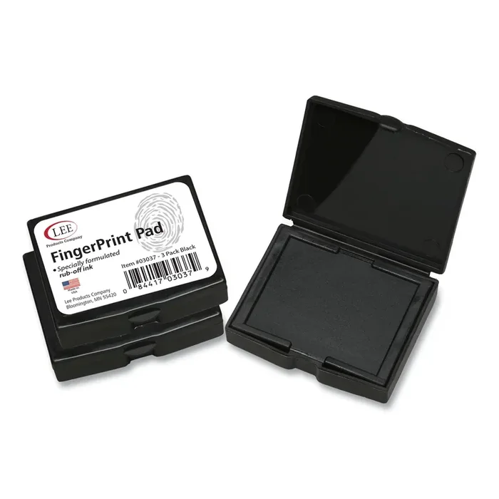 LEE Inkless Fingerprint Pad, 2.25″ x 1.75″, Black, 3/Pack