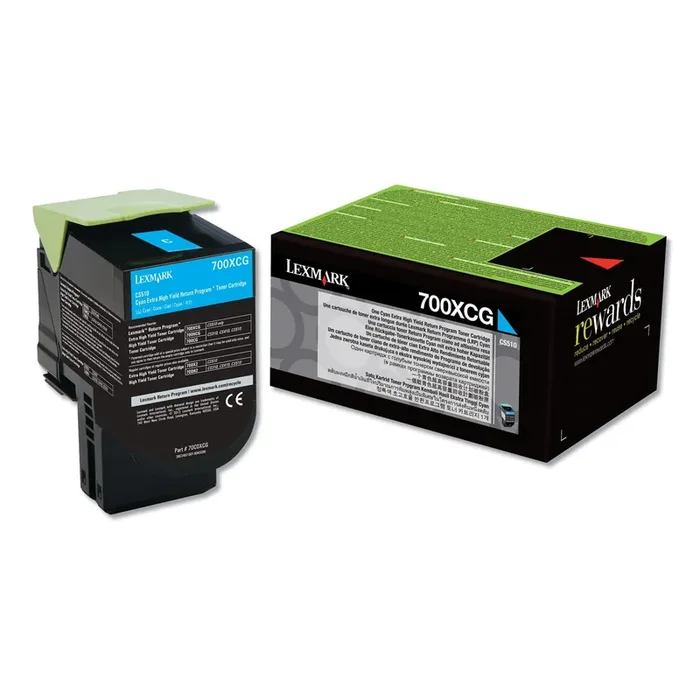 Lexmark™ 70c0xcg Return Program Extra High-Yield Toner, 4,000 Page-Yield, Cyan, Taa Compliant