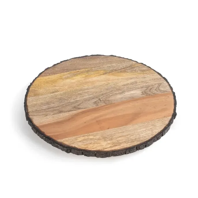 Limited Edition Mango Wood Lazy Susan w/ Bark Edges
