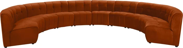 Limitless Cognac Velvet 10pc. Modular Sectional