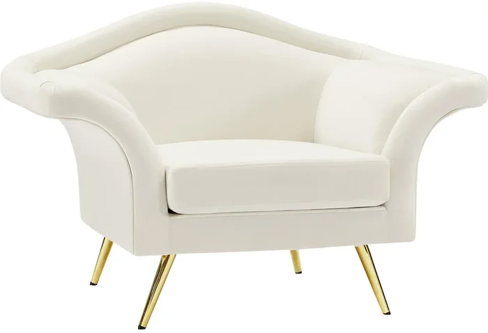 Lips Cream Velvet Chair