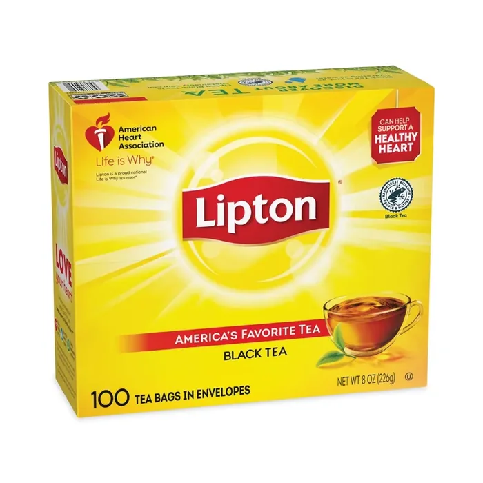 Lipton® Tea Bags, Black, 100/Box