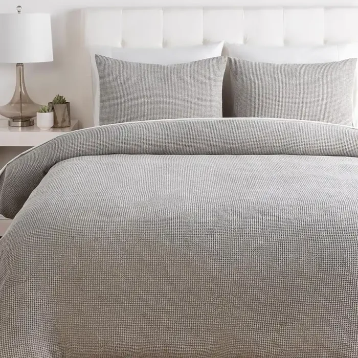 Livabliss – Waffle Duvet – Light Gray – WFL1001-FQSET