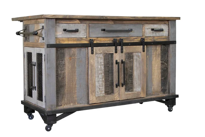 Loft – Kitchen Island – Two Tone Gray / Brown